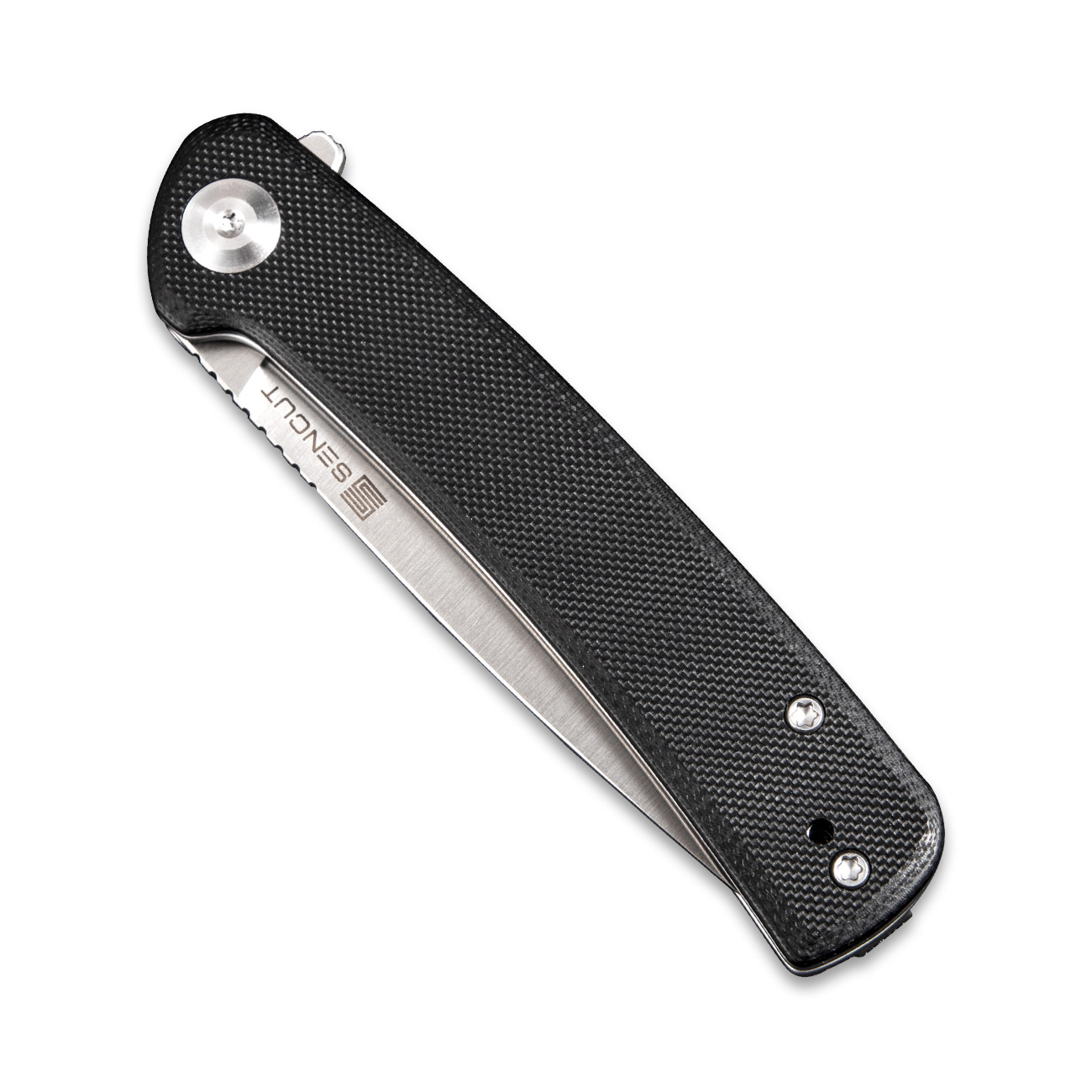картинка Складной нож SENCUT Neches 10Cr15CoMoV Steel Satin Handle G10 Black
