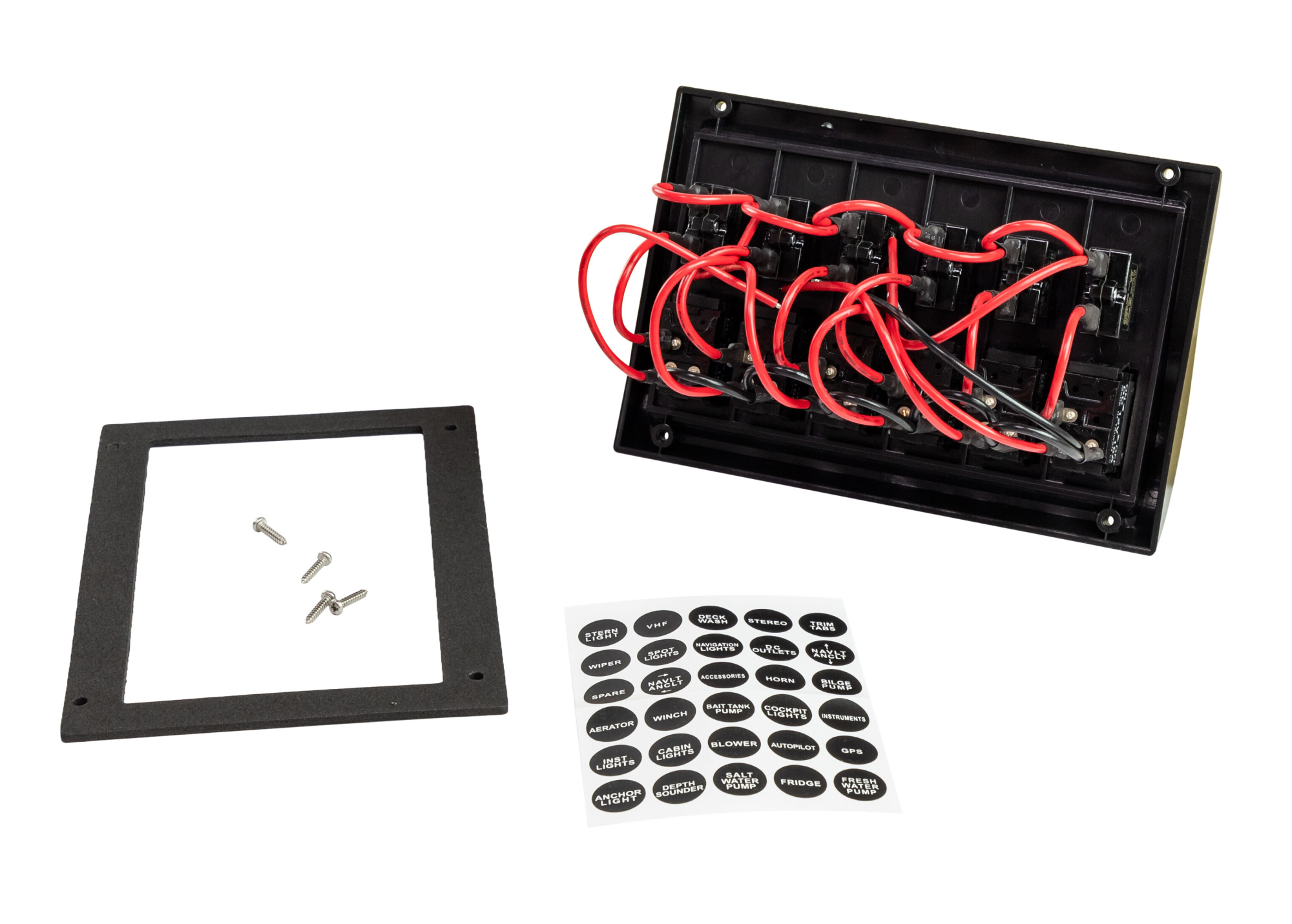 картинка Панель бортового питания 6 переключателей, индикация, автоматы