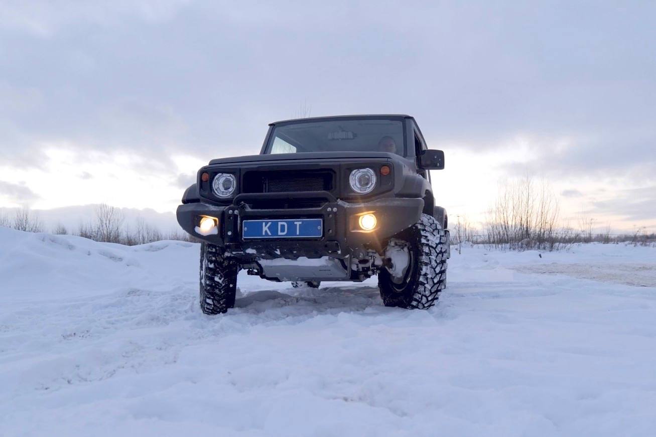 картинка Передний силовой бампер со скрытой установкой лебедки - Suzuki Jimny, под проект HUSKY