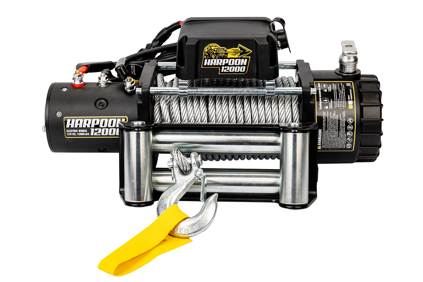 Лебедка Harpoon 12000 12В  стальной трос ролики