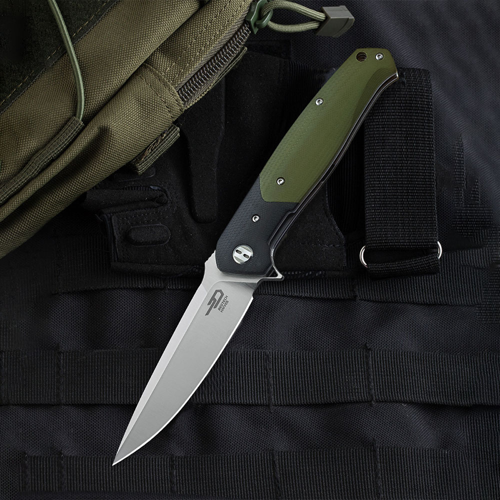 картинка Нож Bestech Swordfish сталь D2, рукоять G10 черно-зеленая