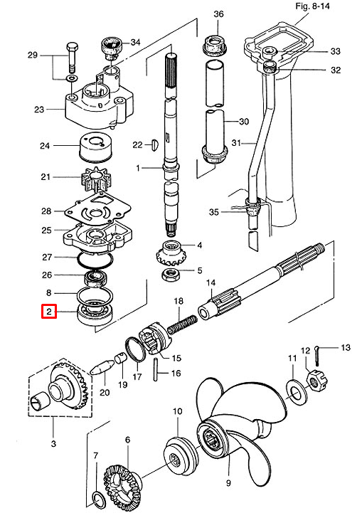 картинка Подшипник шариковый TOHATSU 9,9-18 (15x42x13) (PREMARINE)