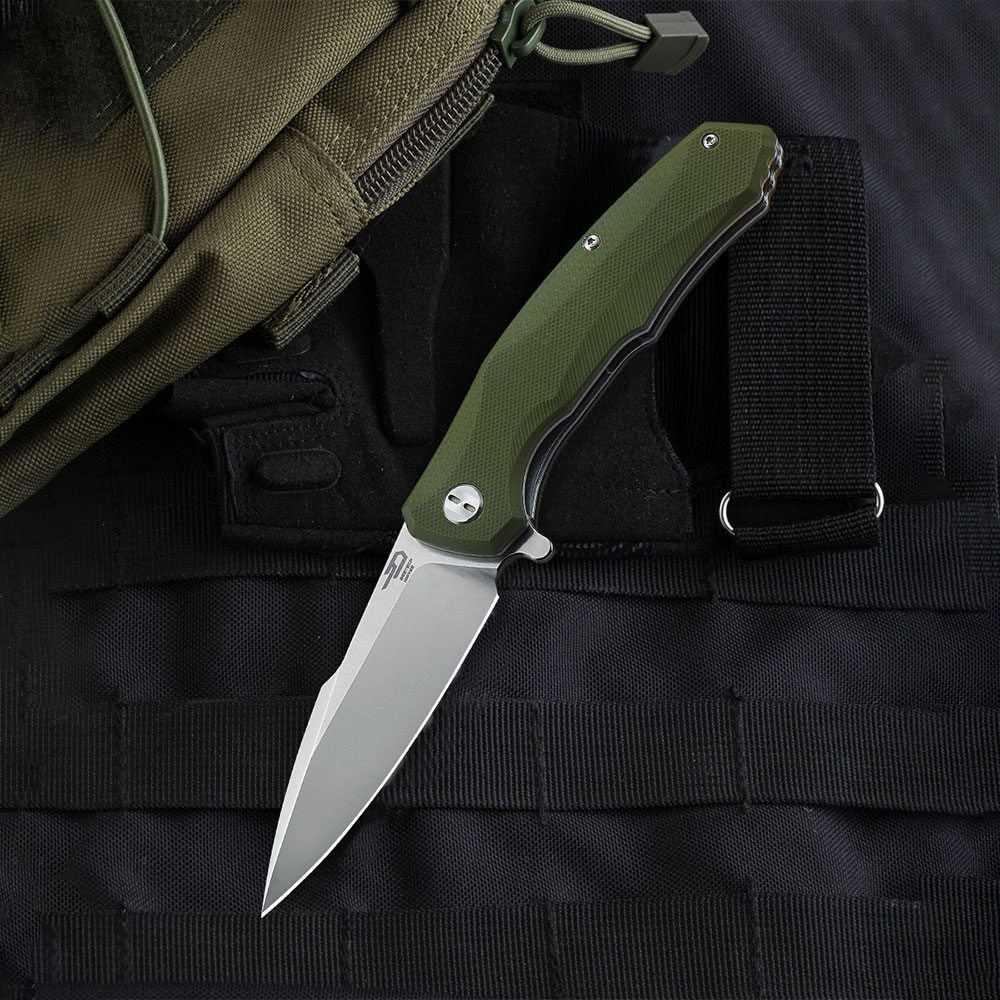 картинка Нож Bestech Warwolf сталь D2, рукоять G10 зеленая