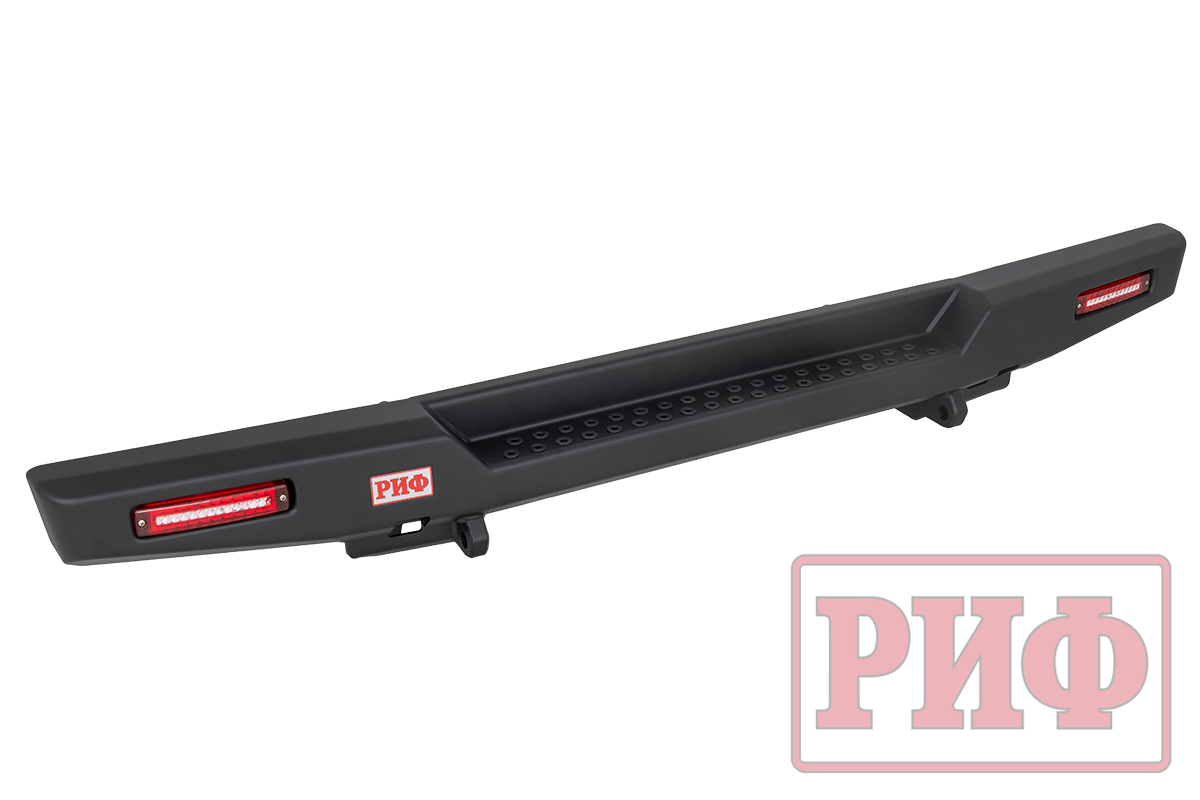 картинка Бампер РИФ силовой задний для ГАЗ Соболь NN с фонарями, возможностью установки фаркопа, стандарт