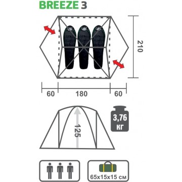 картинка Палатка HELIOS BREEZE-3