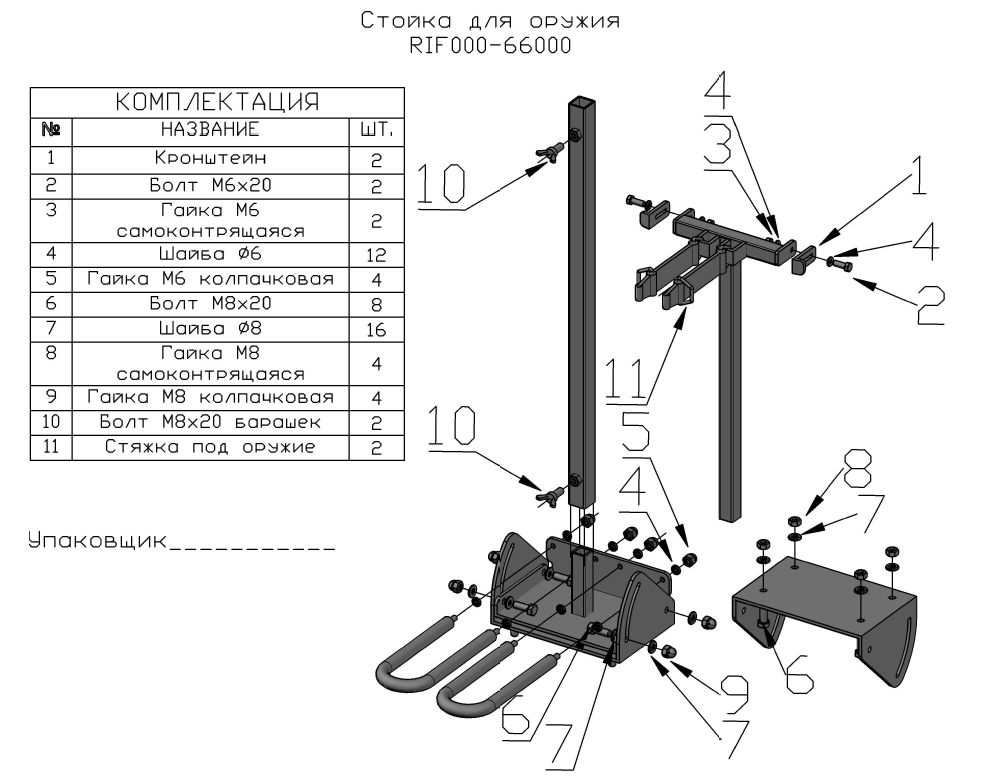 картинка Стойка РИФ для оружия