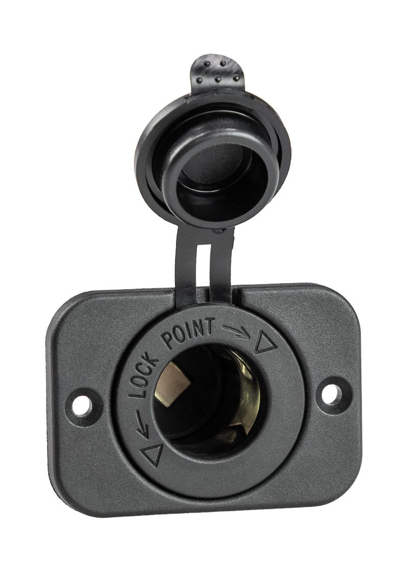 картинка Разъем прикуривателя на панели, врезной, чёрный