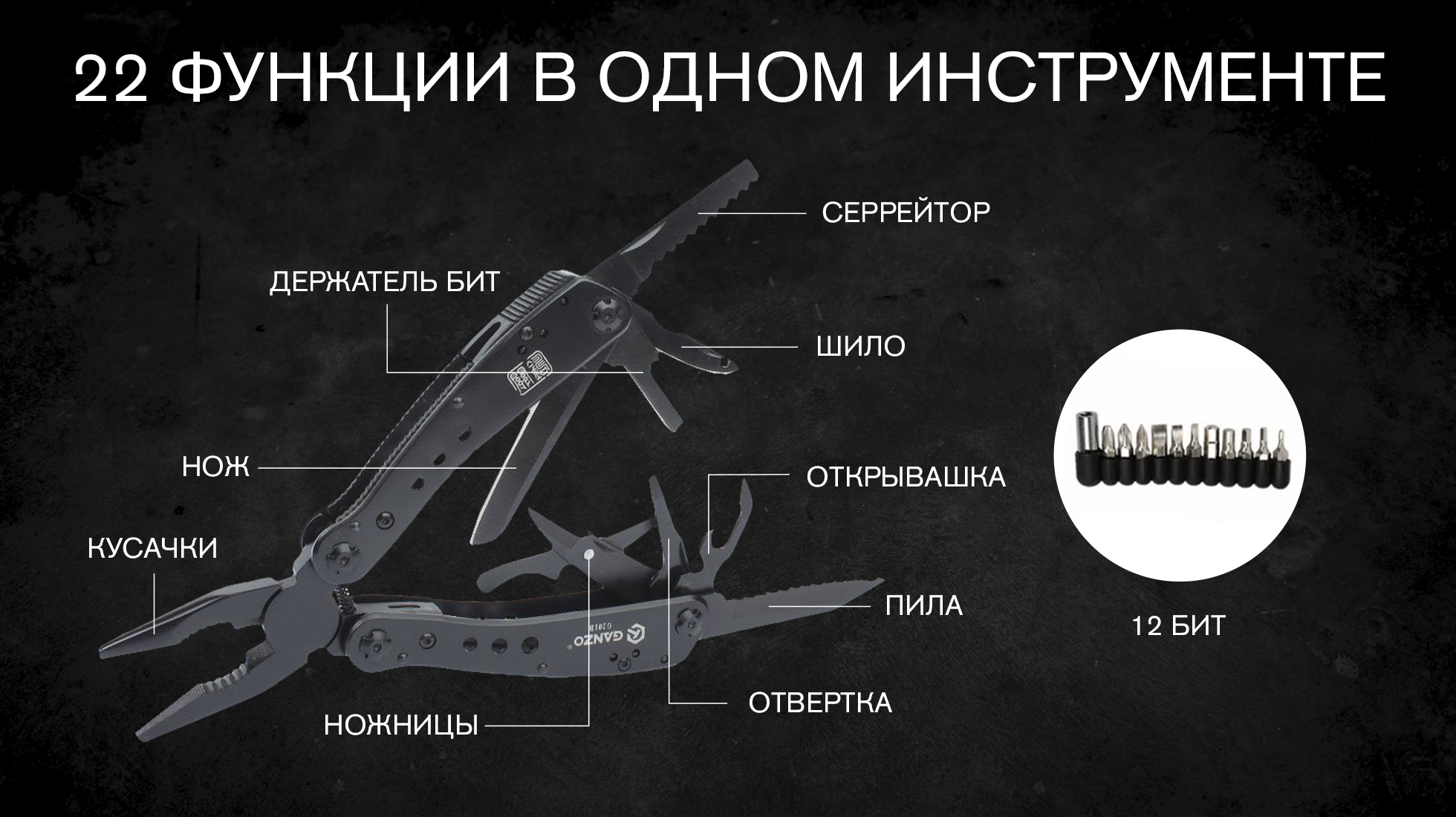 картинка Мультитул Ganzo G201-B