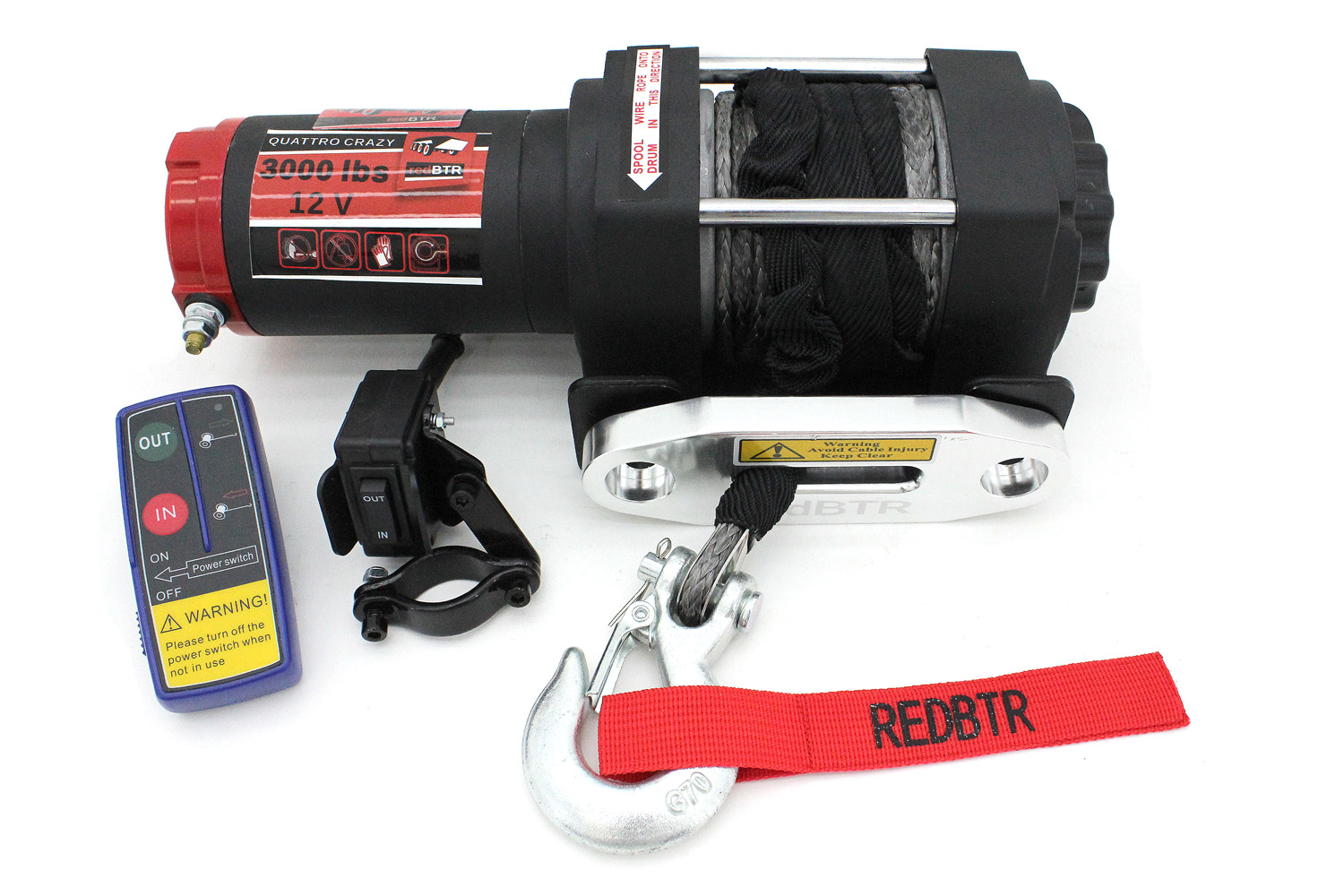 картинка Лебедка redBTR QUATTRO CRAZY 3,0S 12В 1360кг, 153:1, синтетика