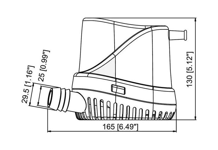 картинка Помпа осушительная, 12 В, 1000GPH (3785 л/ч), автоматическая
