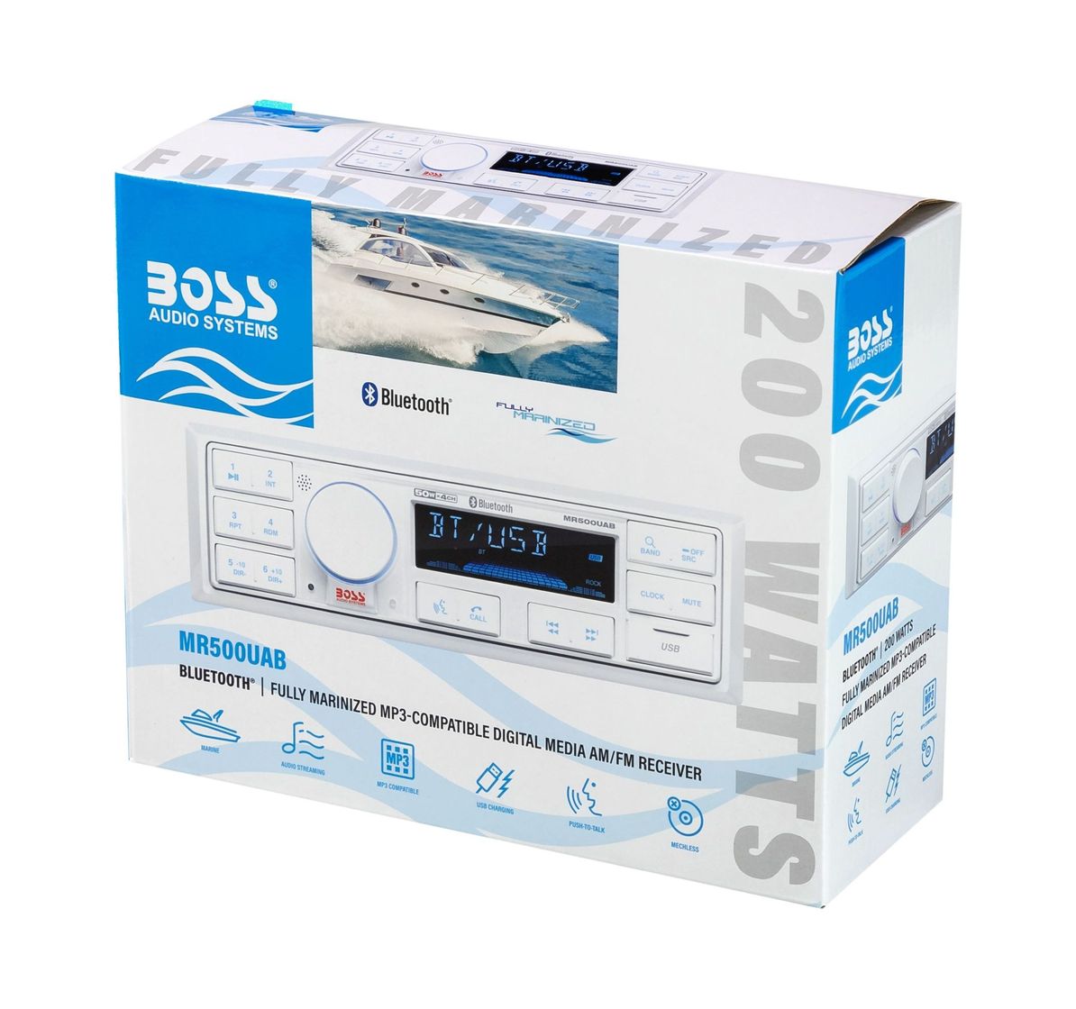 картинка Морская магнитола 1DIN BOSS MR500UAB