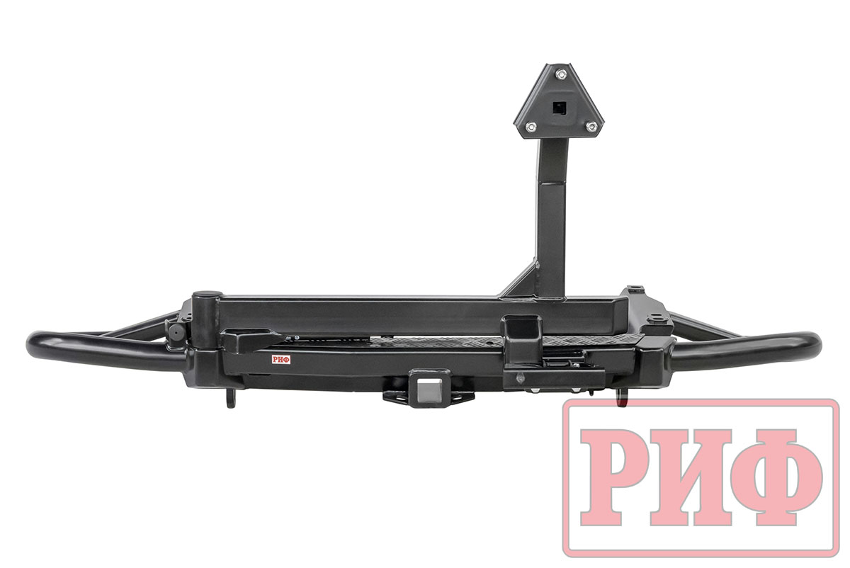 картинка Бампер задний РИФ Toyota Land Cruiser Prado 120 c квадратом под фаркоп и калиткой