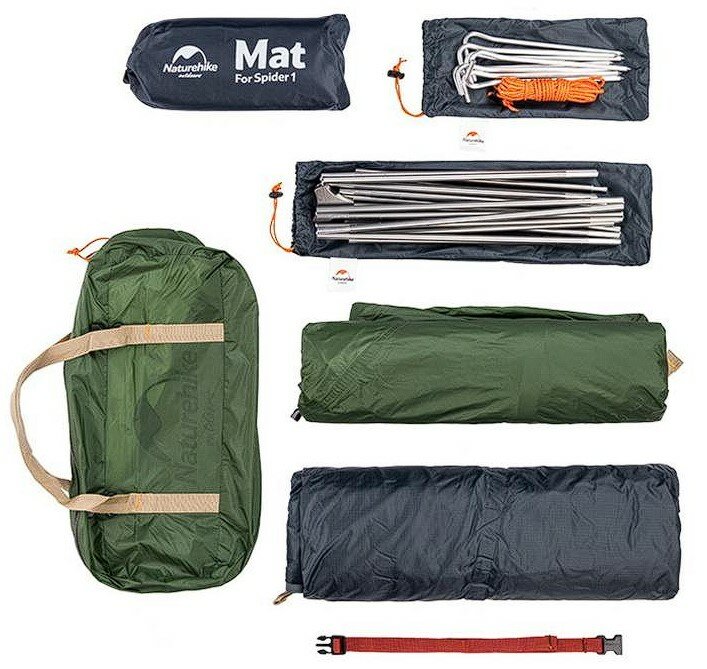 картинка Палатка одноместная Naturehike сверхлегкая + коврик NH18A095-D, оранжевая, 6927595701805