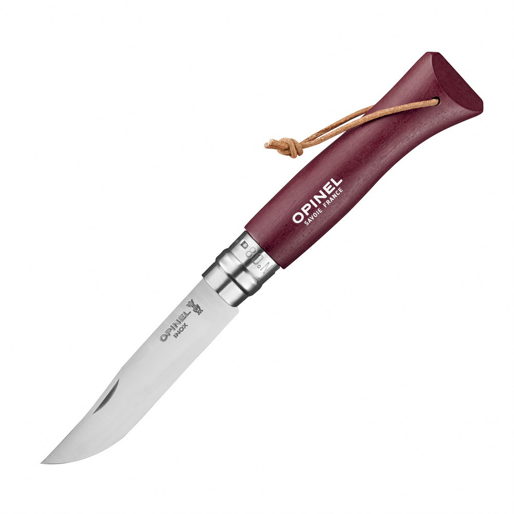 картинка Нож Opinel №8 Trekking, нержавеющая сталь, бордовый, 002213