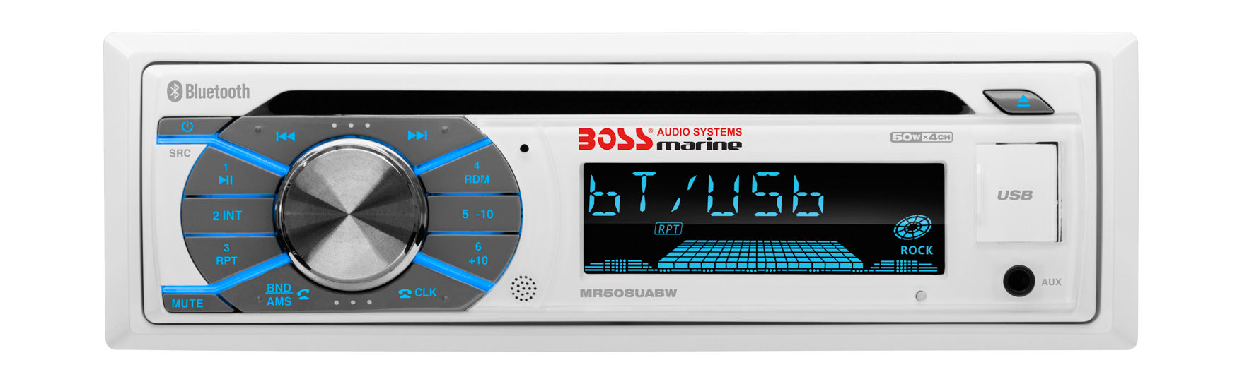 картинка Морская магнитола 1DIN BOSS MR508UABW