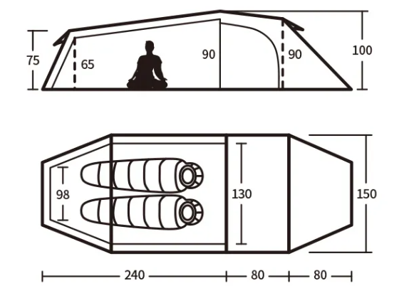 картинка Палатка Naturehike Opalus Si 2-местная, алюминиевый каркас, зеленый