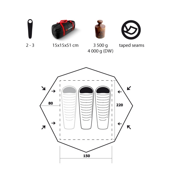 картинка Палатка Trimm Trekking FRONTIER, песочный 2+1