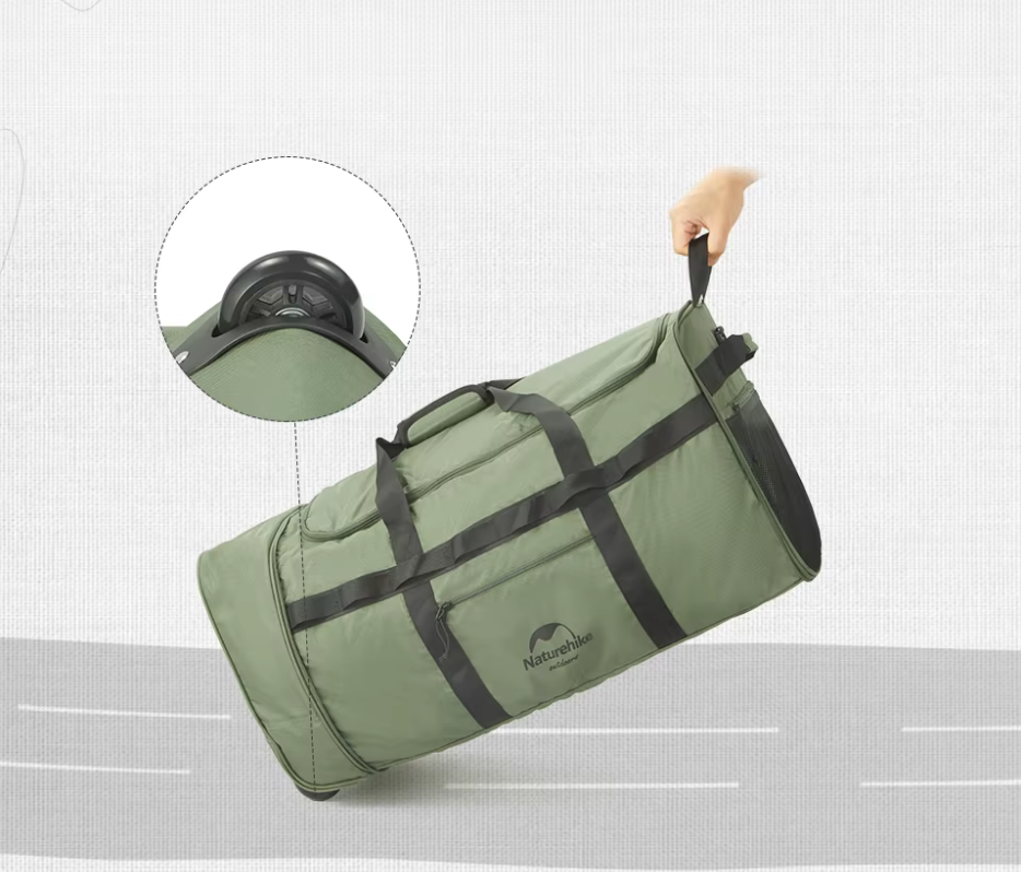 картинка Сумка дорожная Naturehike, с колесами, 88 л., зеленая