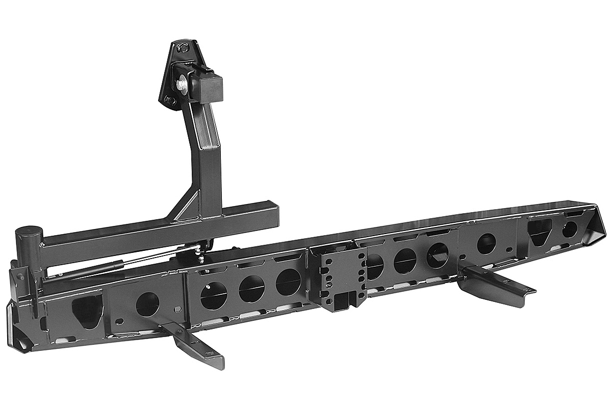 картинка Бампер задний РИФ для УАЗ Буханка с квадратом под фаркоп, калиткой и фонарями, лифт 65мм