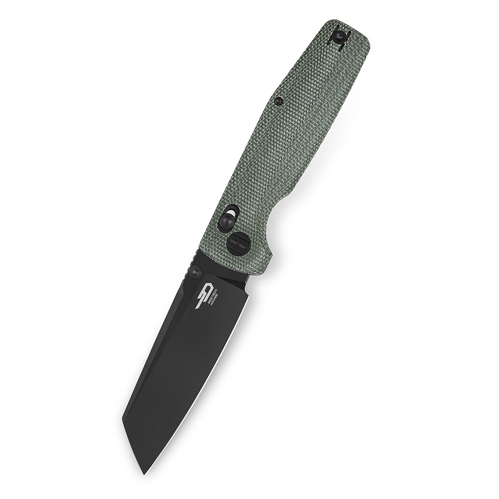 картинка Нож Bestech Slasher сталь D2, рукоять Микарта зеленая