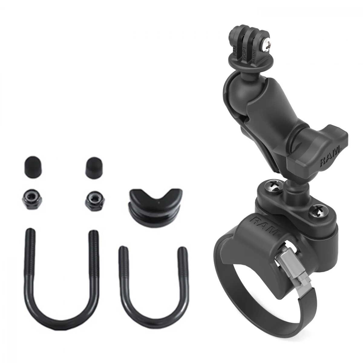 Крепление RAM для GoPro на руль 12-32 мм 40-80 мм муфта 95 мм шары 25 мм (1") (RAM-B-149Z-2-GOP1U)