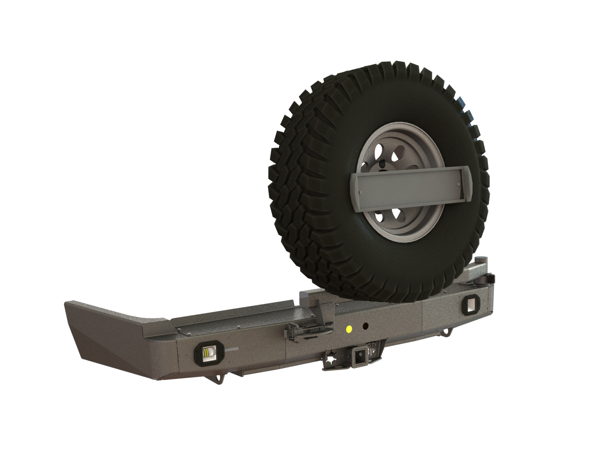 картинка Бампер силовой задний Toyota Land Cruiser 80 квадрат, калитка центр, птф