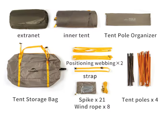 картинка Палатка Naturehike KOTA 6, 6-местная, алюминиевый каркас, серо-коричневая