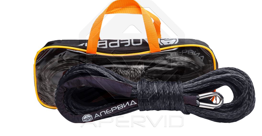картинка Трос синтетический APERVID PROFI BLACK с коушем 11мм х 26м