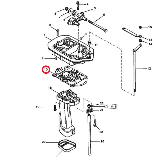 картинка Прокладка под дейдвуд Mercury 40-60 (27-812866) (Omax)