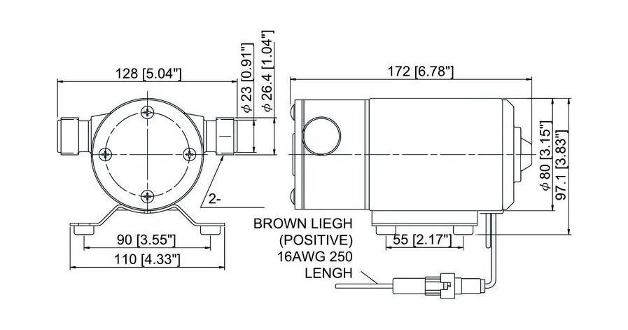 картинка Помпа водоподающая, 12 В, 400GPH (1514 л/ч)