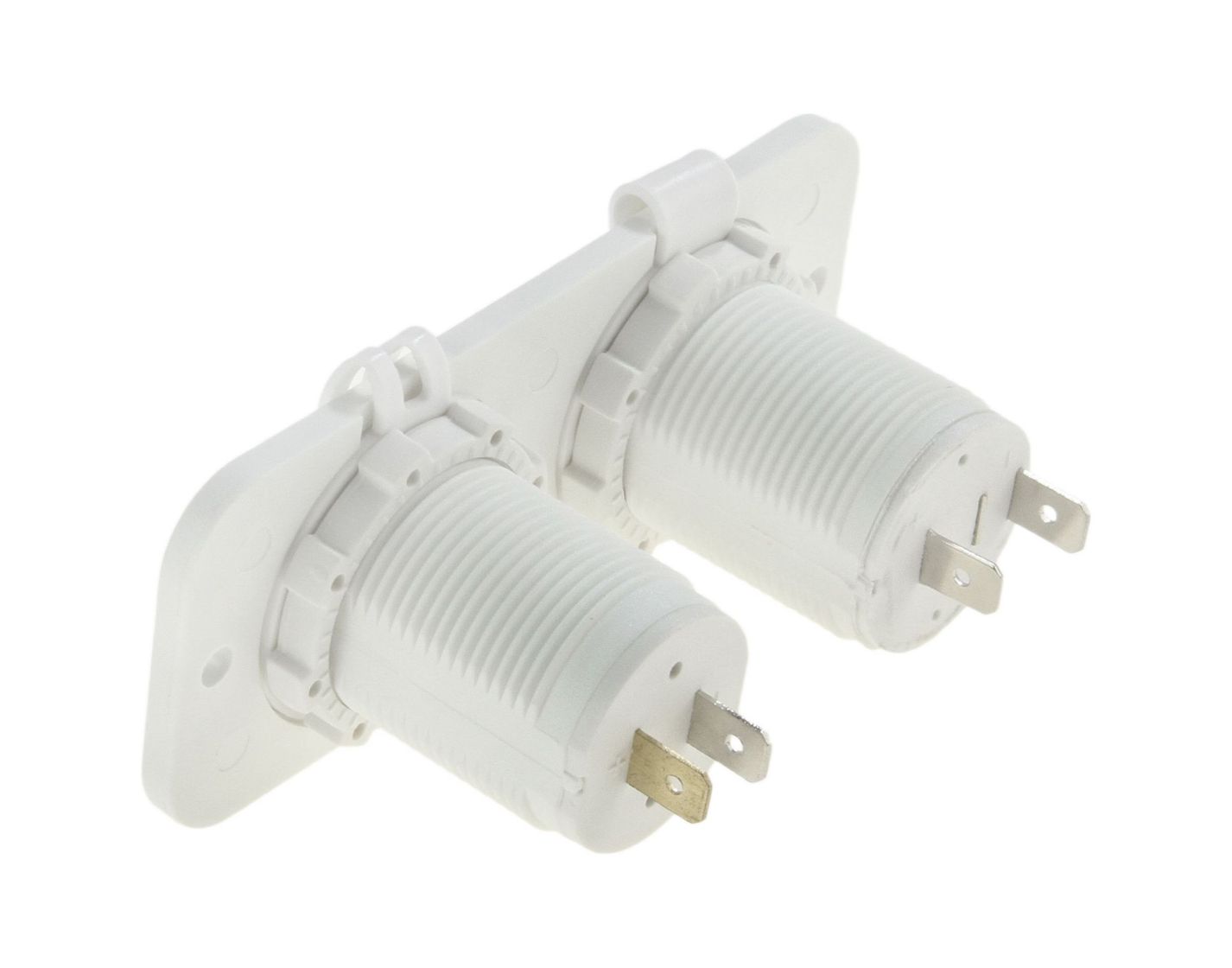 картинка Панель с USB-разъемом 5В 2.1А и прикуривателем, белая