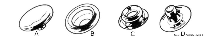 картинка Блочка кнопки "D", нержавеющая сталь, Osculati