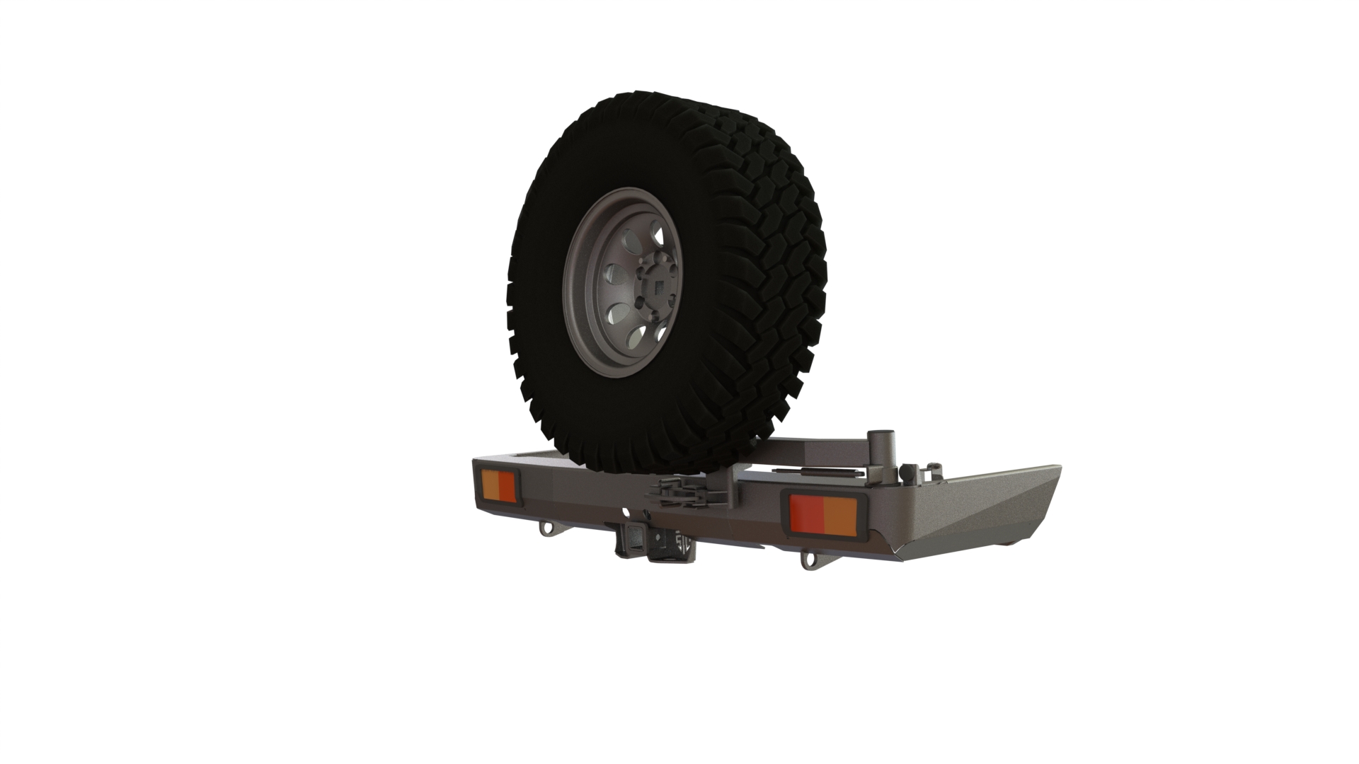 картинка Бампер силовой задний Toyota Land Cruiser 76 2007+ квадрат, калитка справа