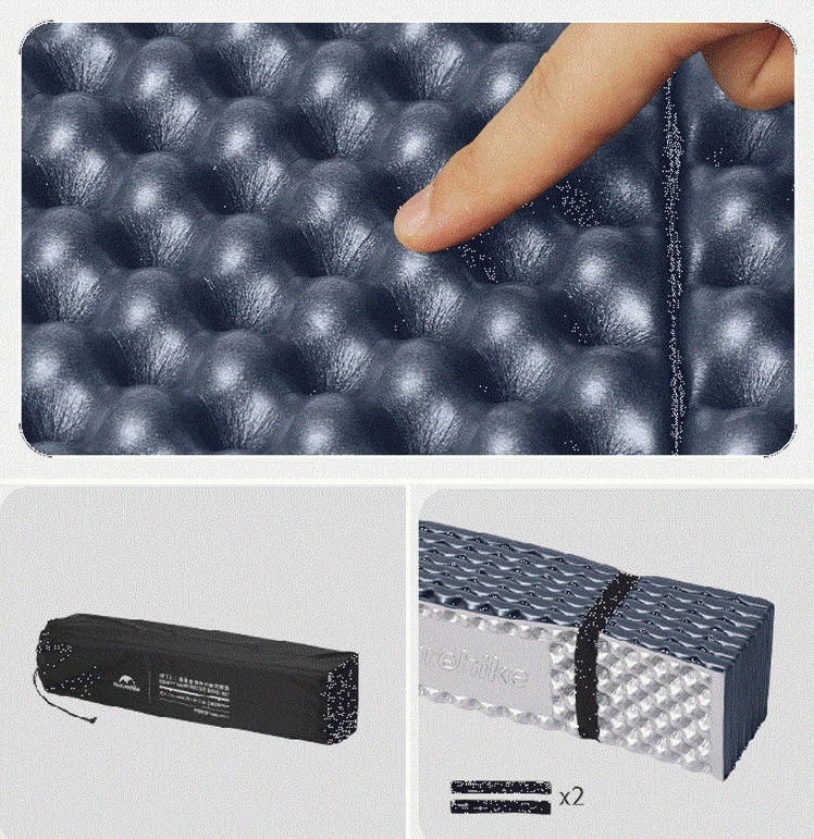 картинка Коврик туристический Naturehike 200х65х2 см. IXPE, серо-голубой