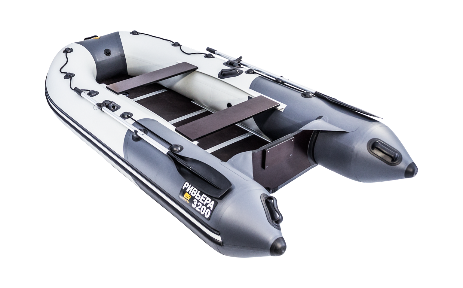 картинка Надувная лодка ПВХ, Ривьера Компакт 3200 СК Комби, светло-серый/графит