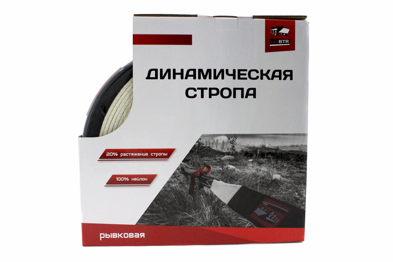 картинка Стропа динамическая 8 тонн 9м redBTR ширина 75мм белая