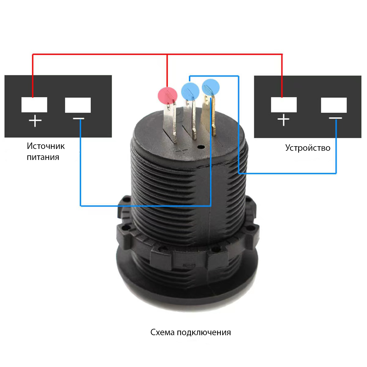 картинка Вольтметр, амперметр 12В