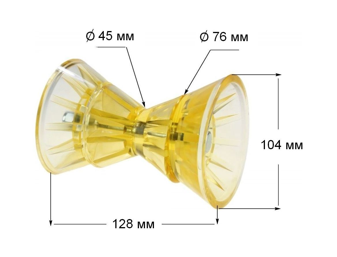картинка Ролик носовой 3" желтый с крепежом
