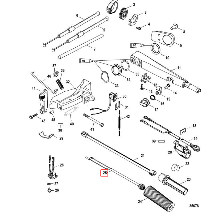 картинка Кнопка СТОП Mercury(Yamaha) 25/30/40 (6A0-82550-01)  (Quicksilver)