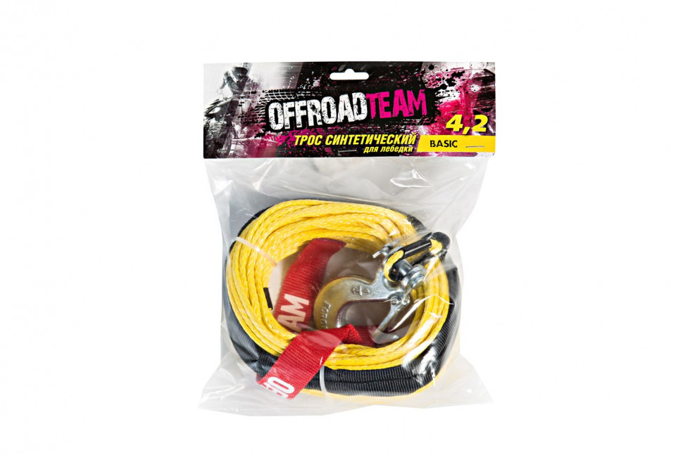 Трос синтетический OffRoadTeam Basic 4,2мм х 20м, с крюком