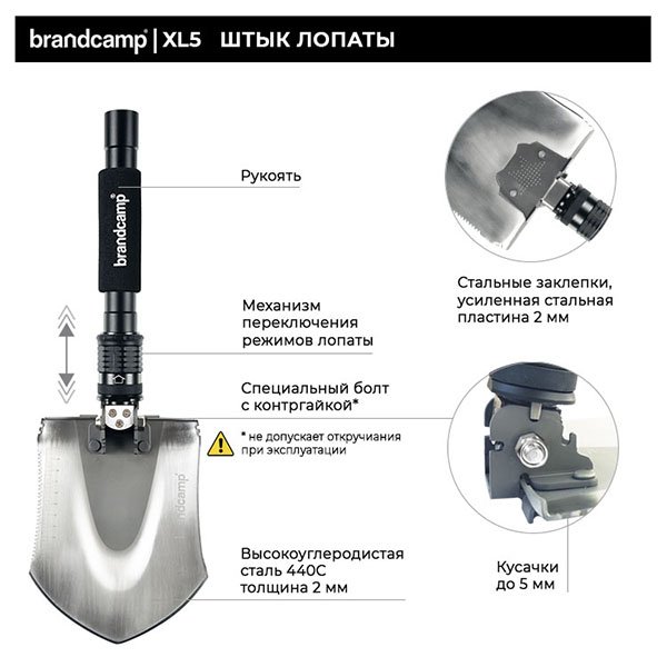картинка Лопата многофункциональная "brandcamp" BC-XL5, 21 предмет