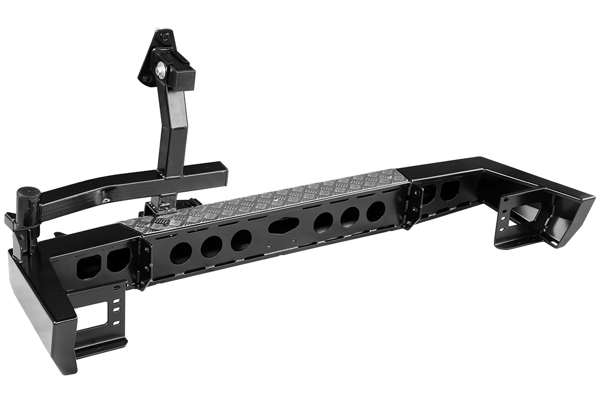 картинка Бампер задний РИФ УАЗ Патриот 2015+ с калиткой, без квадрата под  фаркоп, лифт 65 мм
