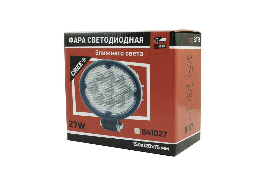 картинка Фара redBTR ближний свет 27Вт, 145х160х70мм, 9 диодов, 12В