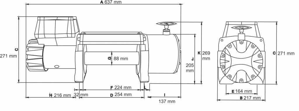 картинка Лебедка эвакуаторная DWT 22000  24В