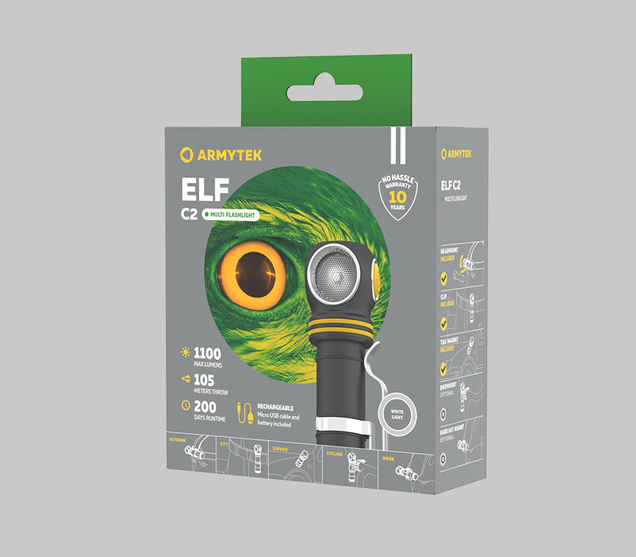 картинка Фонарь Armytek Elf C2 Micro-USB Белый