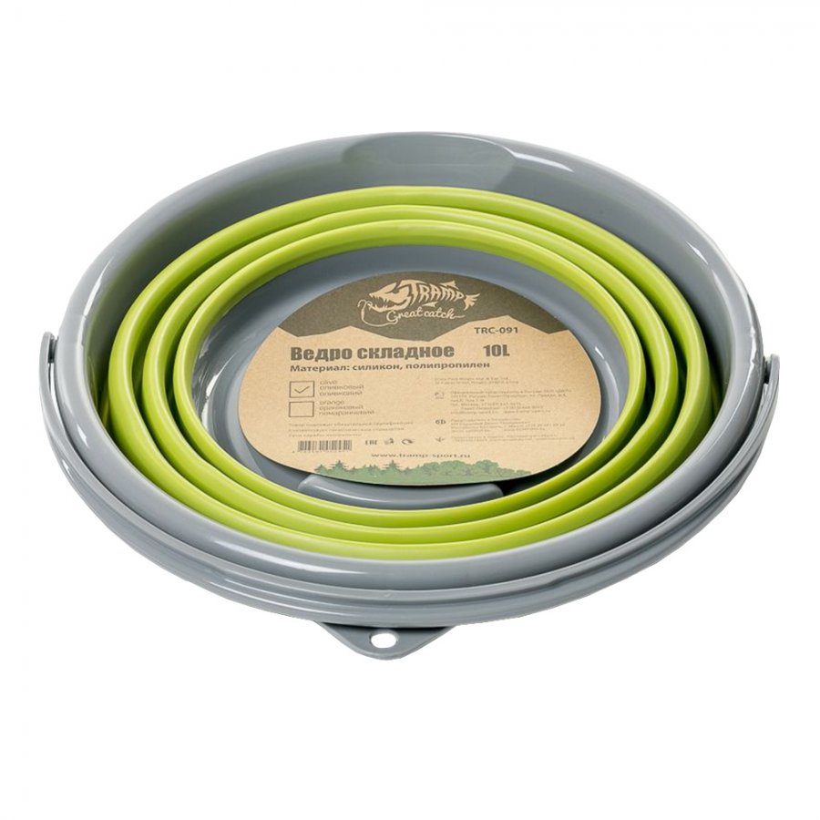 картинка Ведро складное силиконовое Tramp 5л (оливковый)