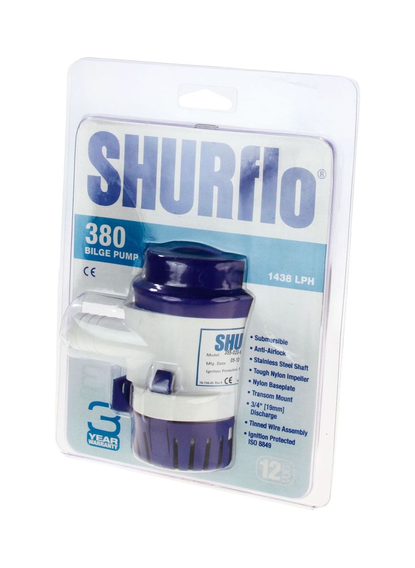 Помпа осушительная Shurflo, 12 В, 380GPH (1438 л/час)