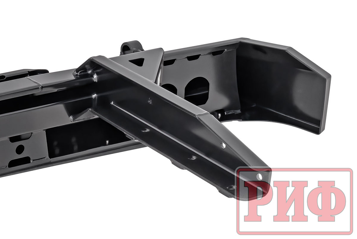 картинка Бампер задний РИФ ГАЗ Соболь с квадратом под фаркоп и калиткой (слева), лифт 50 мм