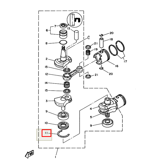 картинка Стопорное кольцо Yamaha 20-50 (PREMARINE)