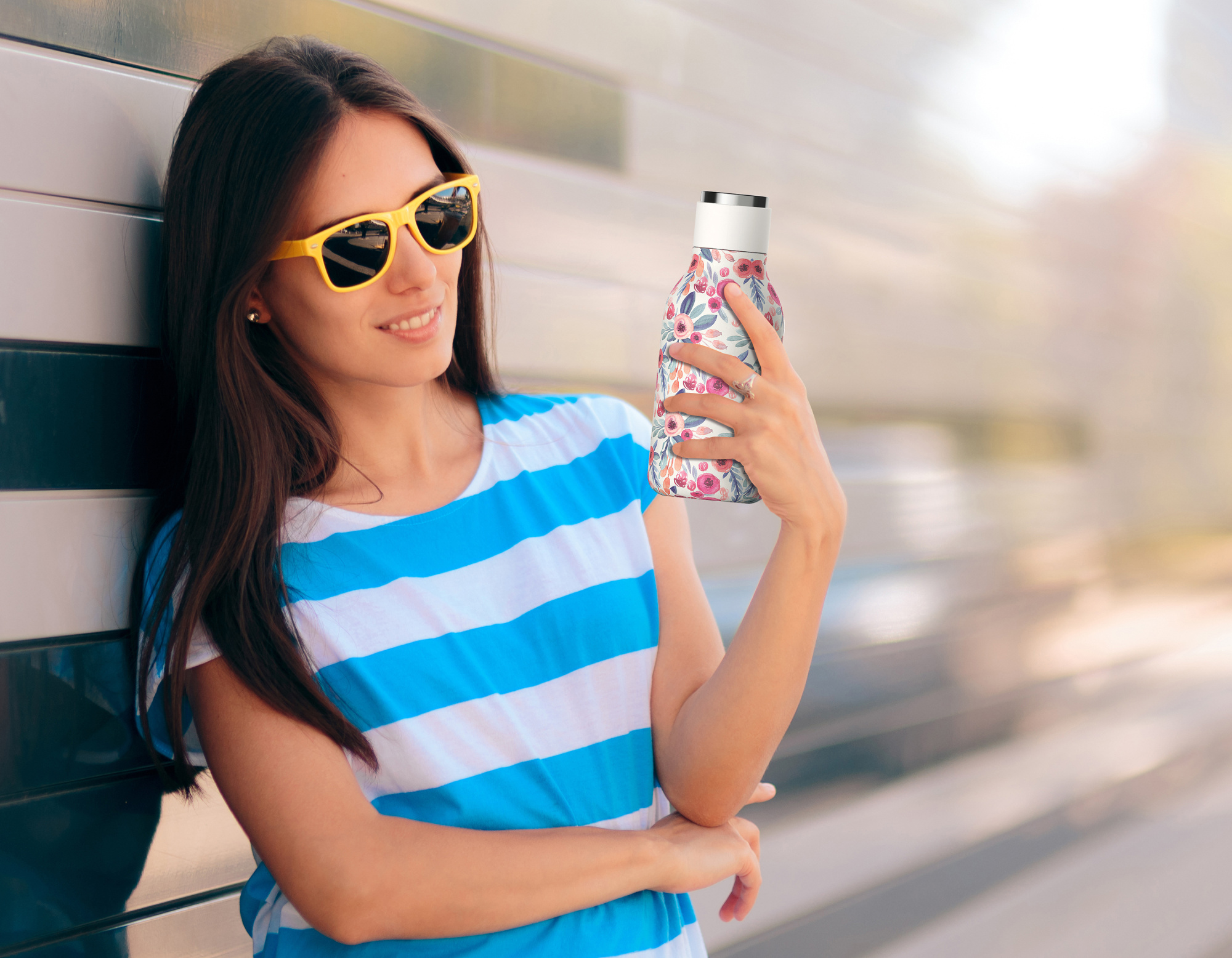 картинка Термобутылка URBAN, 460 мл, цветы